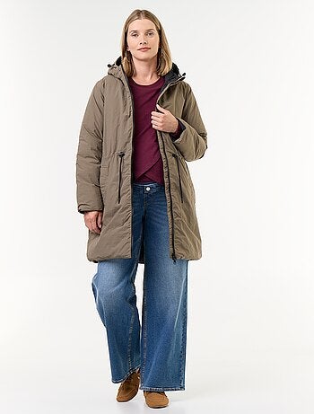 Parka longue matelassée à capuche