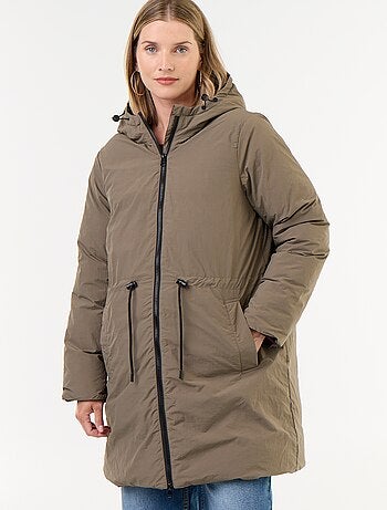 Parka longue matelassée à capuche