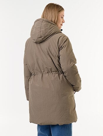 Parka longue matelassée à capuche