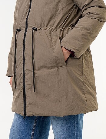 Parka longue matelassée à capuche