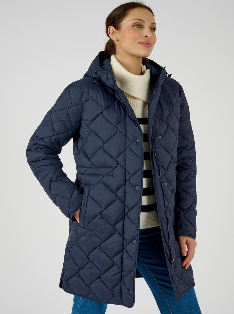 Parka longue matelassée Thermolactyl - Damart Bleu marine - Kiabi