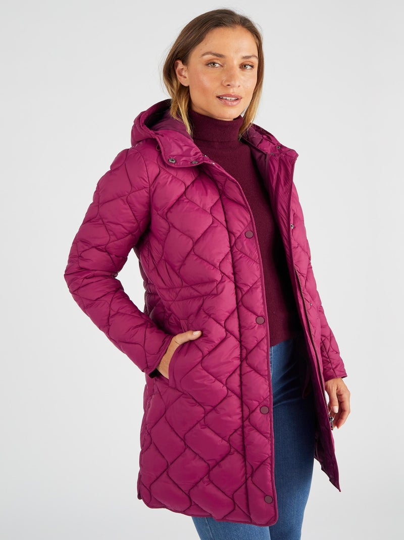 Parka longue matelassée Thermolactyl - Damart Rouge pourpre - Kiabi