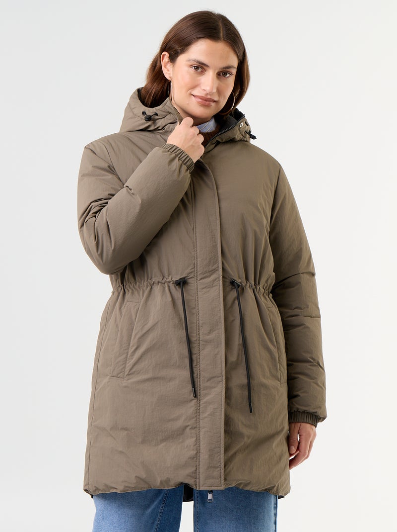 Parka longue réversible Kaki - Kiabi