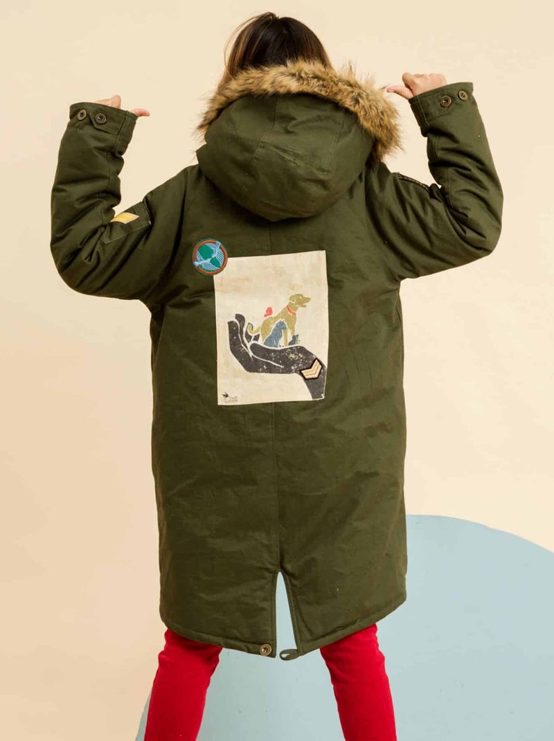 Parka Longue    taille XS-XL  ROCK & PEACE - La Faute à Voltaire Kaki - Kiabi
