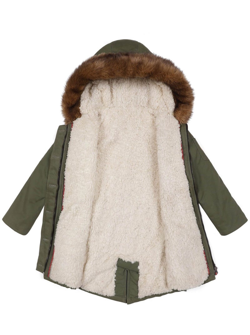 Parka Longue    taille XS-XL  ROCK & PEACE - La Faute à Voltaire Kaki - Kiabi