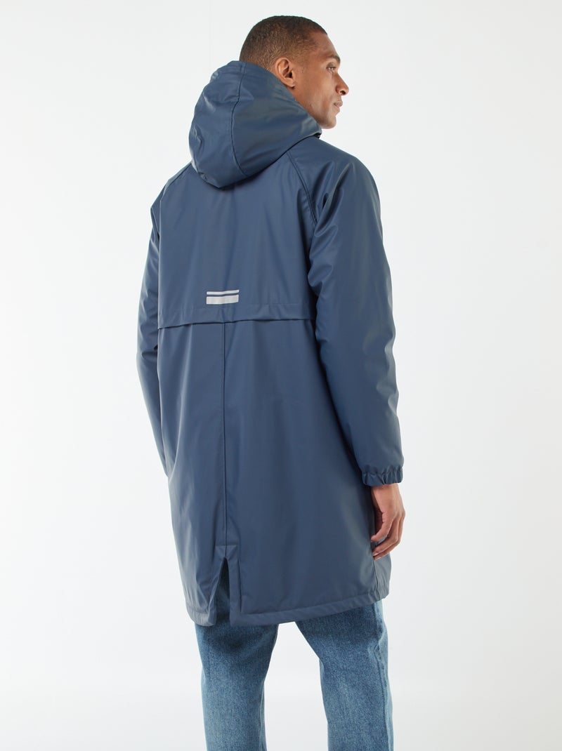 Parka longues déperlantes à capuche avec doublure chaude Bleu - Kiabi