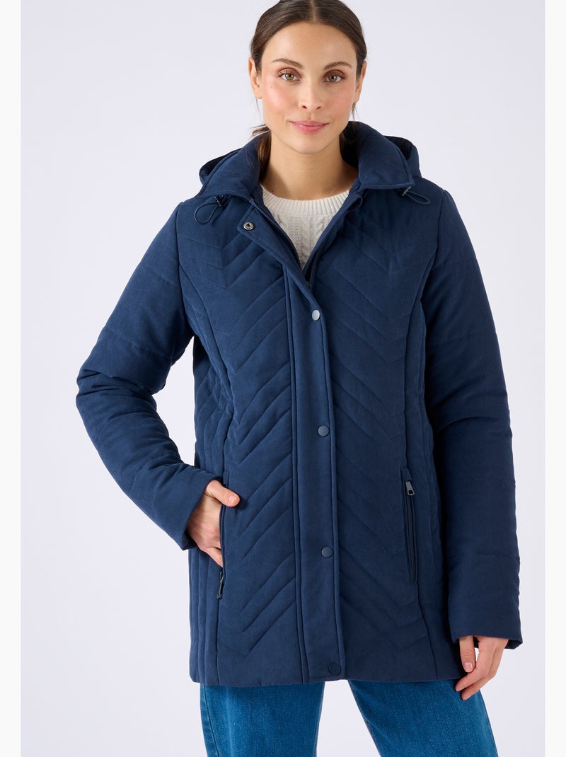Parka matelassage fantaisie - Damart Bleu - Kiabi