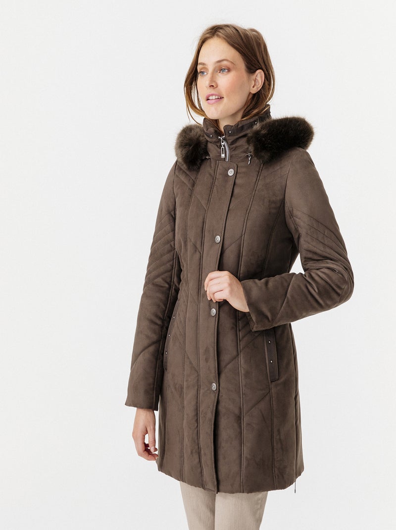 Parka matelassée - Damart Taupe - Kiabi