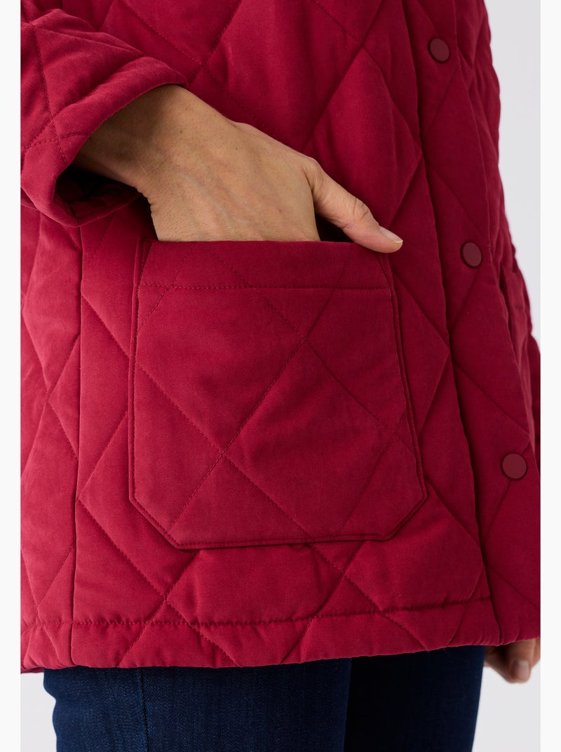 Parka matelassée à capuche - Damart Rouge - Kiabi