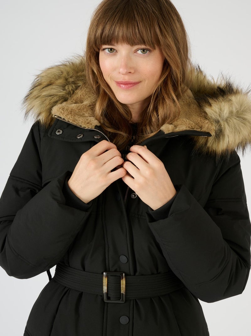 Parka matelassée avec bavolet Thermolactyl - Damart Noir - Kiabi