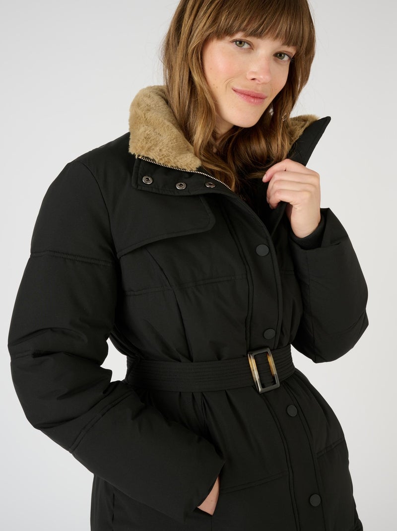 Parka matelassée avec bavolet Thermolactyl - Damart Noir - Kiabi