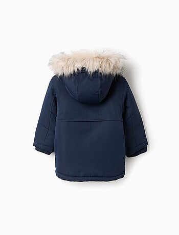 Parka Matelassée avec Capuche Amovible en Fourrure