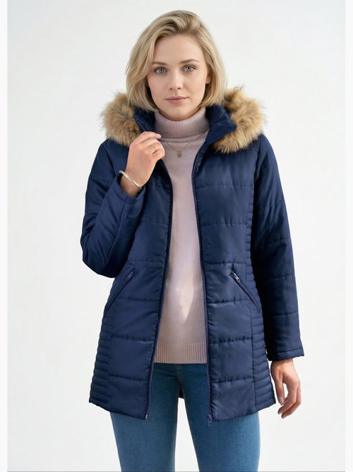 Parka matelassée avec capuche fourrure - AFIBEL - Kiabi