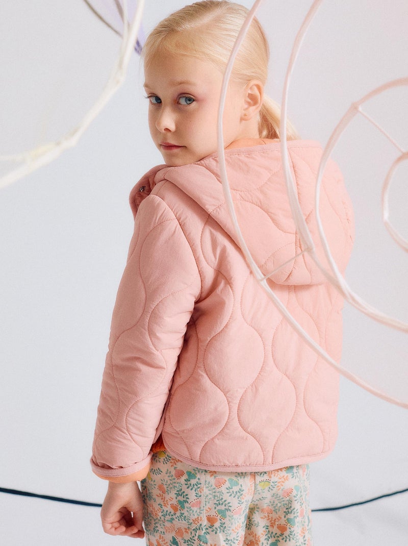 Parka Matelassée avec Capuche Rose - Kiabi