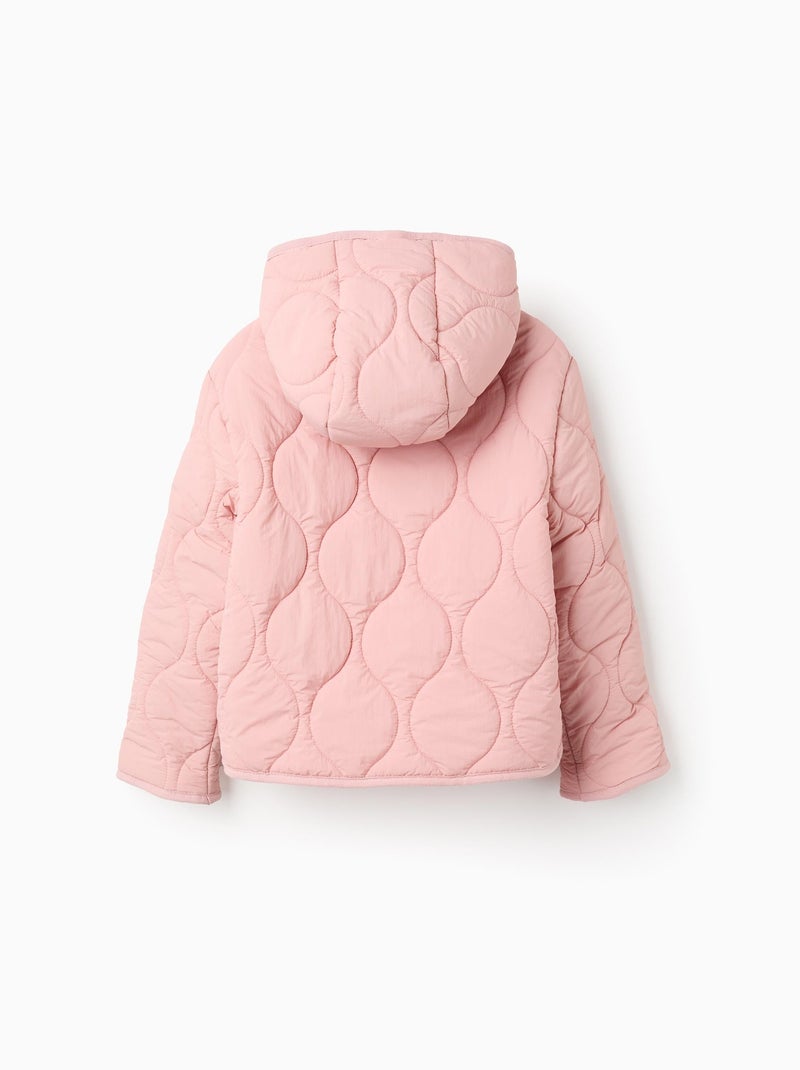 Parka Matelassée avec Capuche Rose - Kiabi