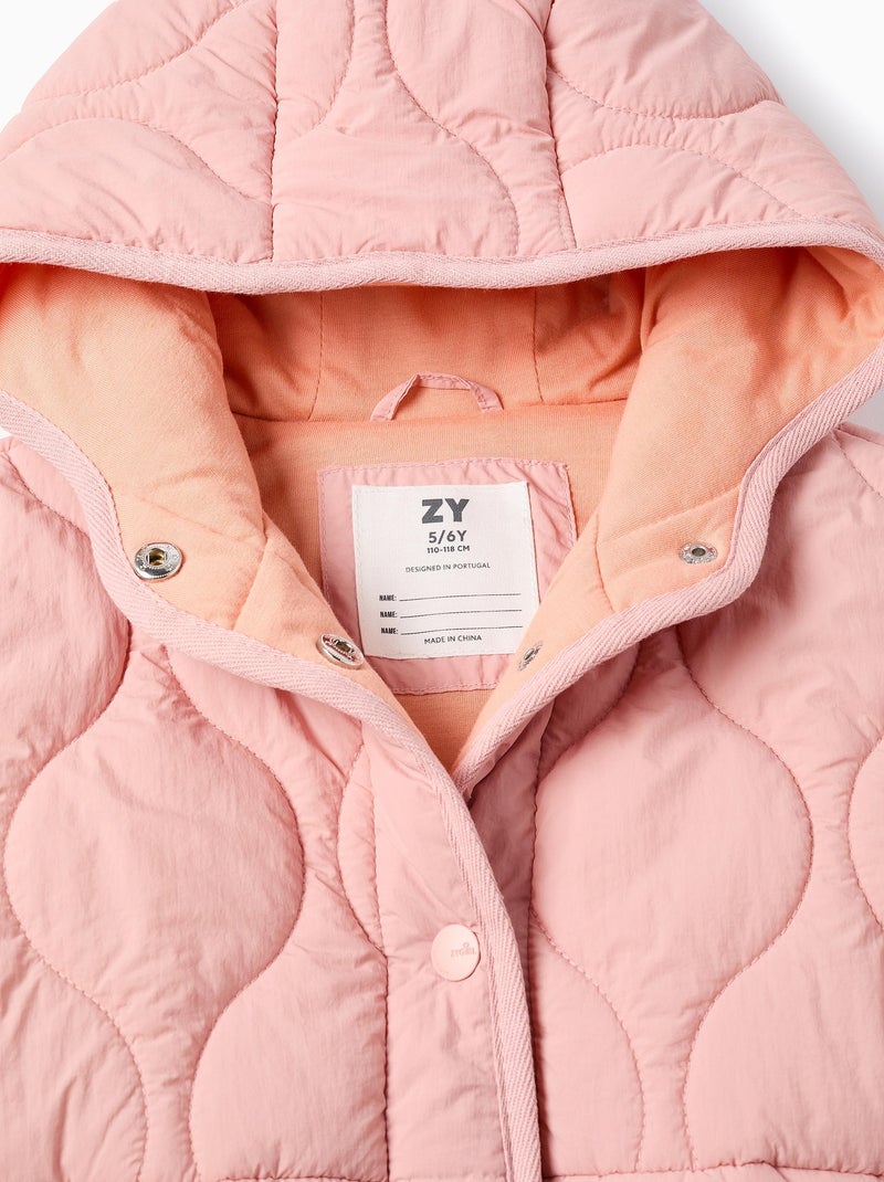 Parka Matelassée avec Capuche Rose - Kiabi