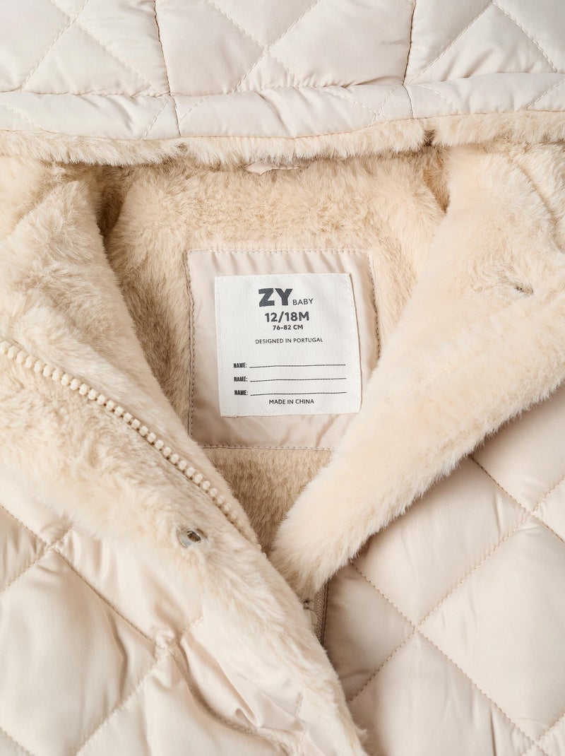 Parka Matelassée avec Doublure Pelucheuse Gris clair - Kiabi