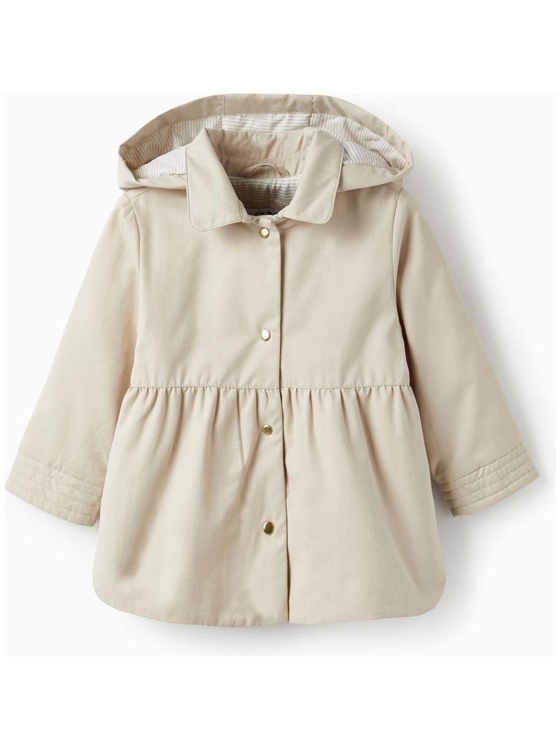 Parka matelassée beige avec capuche amovible pour bébé fille Beige clair - Kiabi