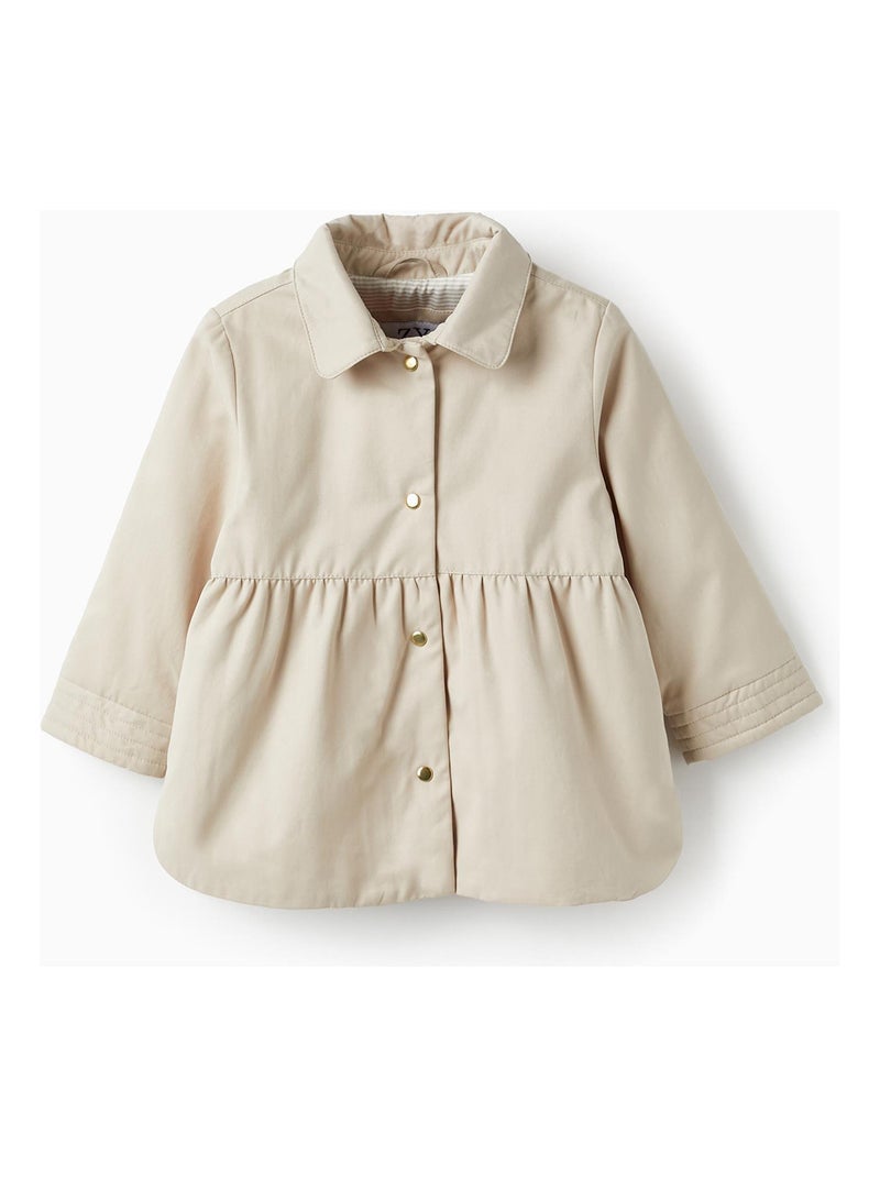 Parka matelassée beige avec capuche amovible pour bébé fille Beige clair - Kiabi