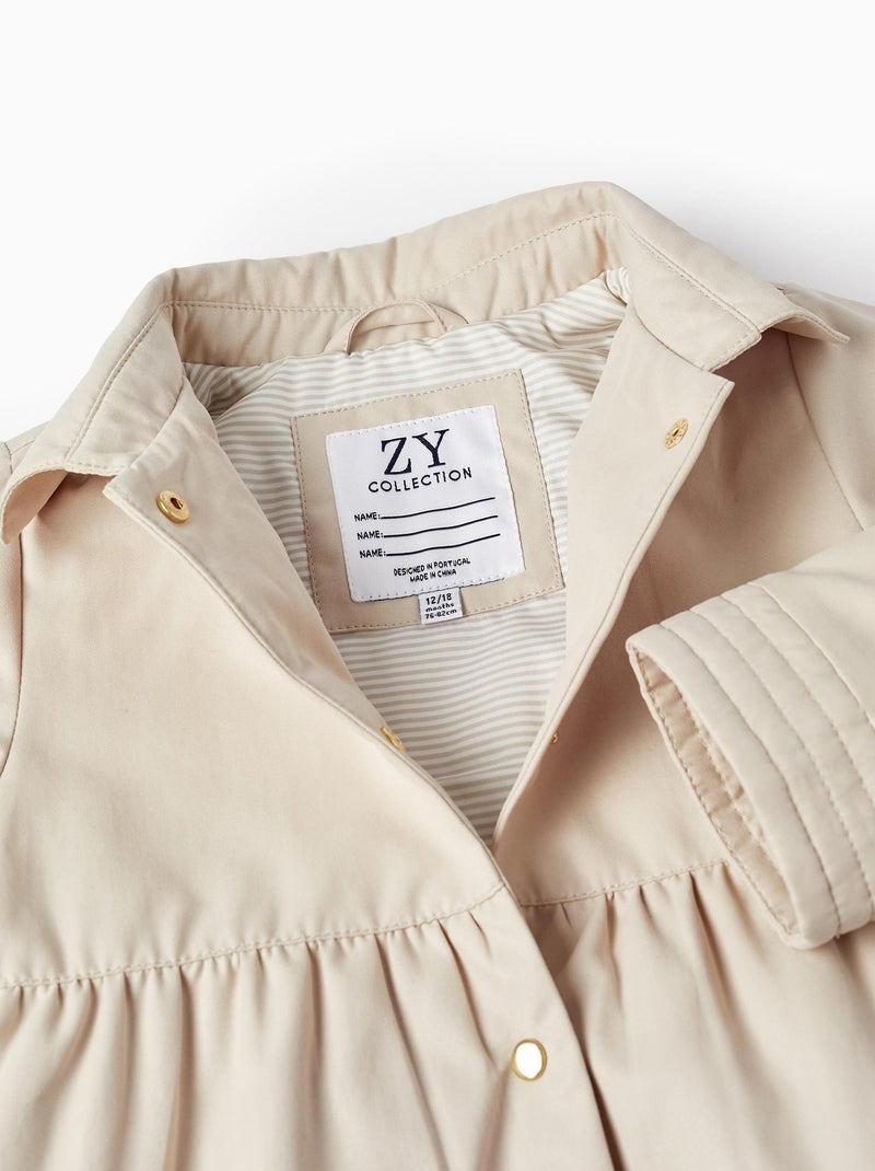 Parka matelassée beige avec capuche amovible pour bébé fille Beige clair - Kiabi