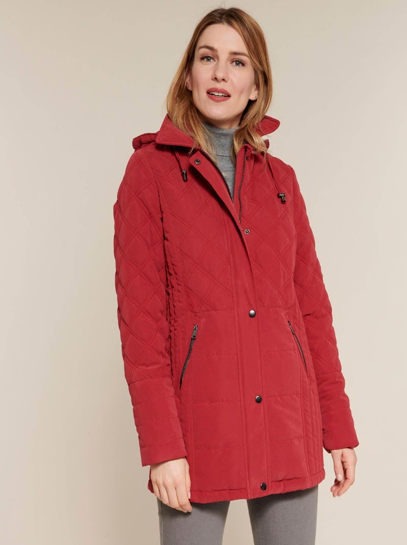 Parka matelassée capuche amovible - Damart Bordeaux - Kiabi
