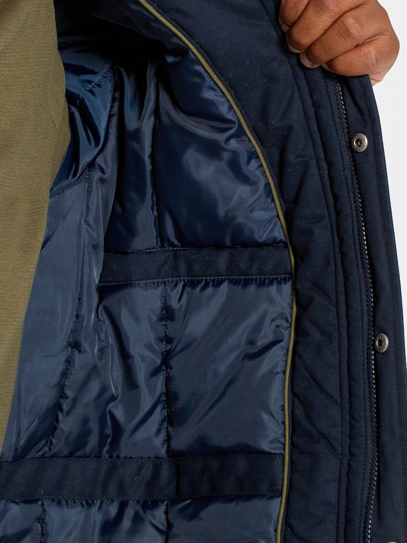 Parka matelassée capuche sherpa bleu marine Kiabi 55 00