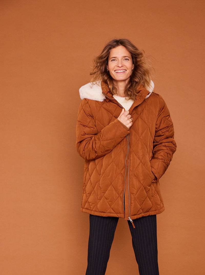 Parka matelassée doublée Thermolactyl - Damart Marron - Kiabi