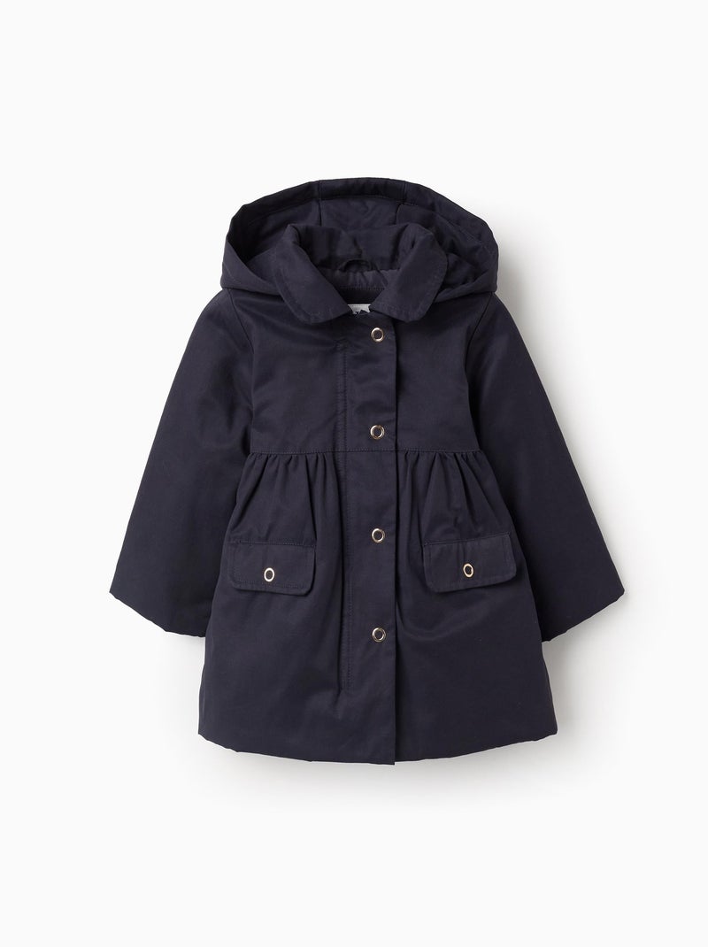 Parka Matelassée Évasée Avec Capuche Amovible Bleu foncé - Kiabi