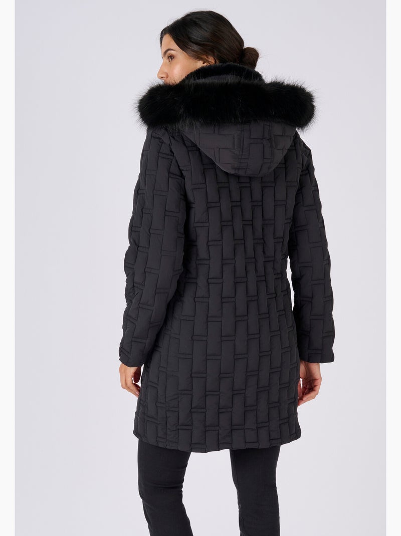 Parka matelassée fantaisie - Damart Noir - Kiabi