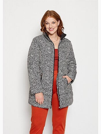 Parka matelassée imprimée léopard