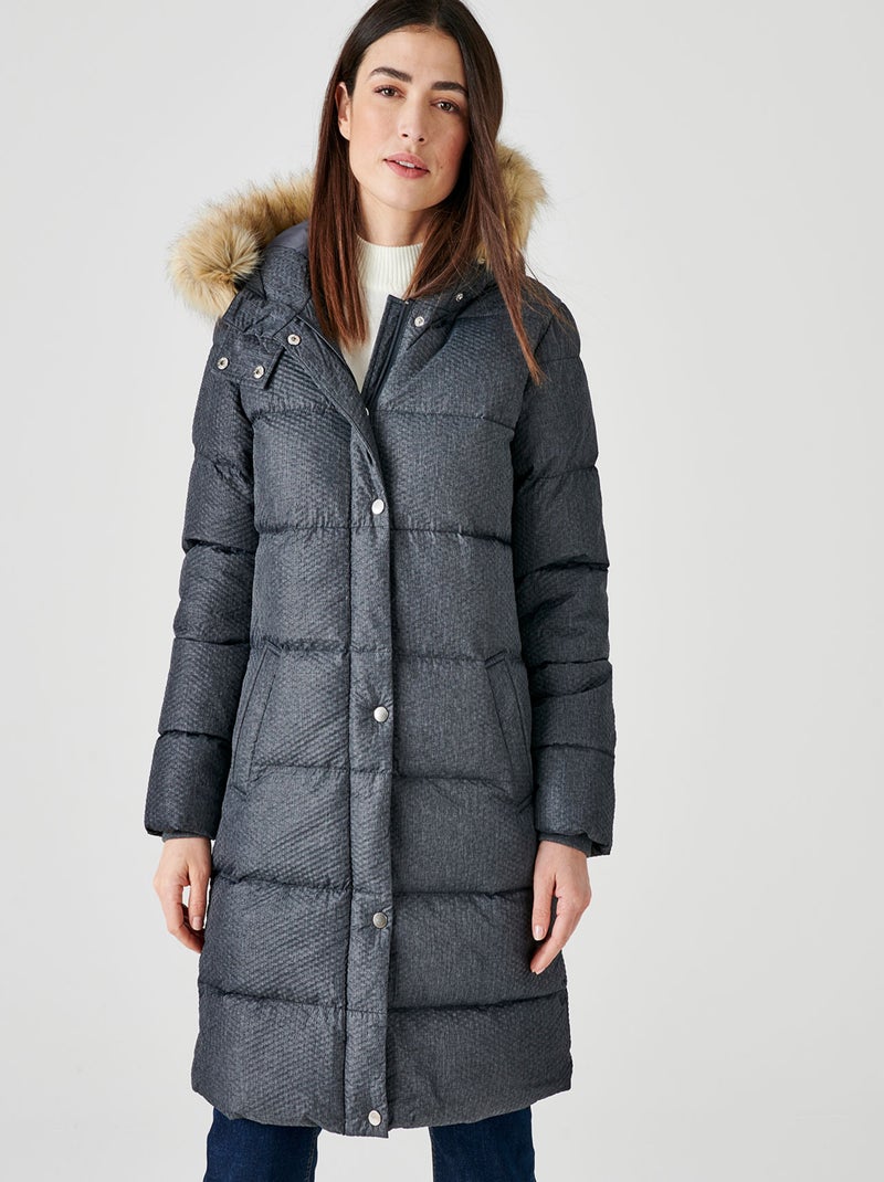 Parka matelassée texturée - Damart Gris foncé - Kiabi