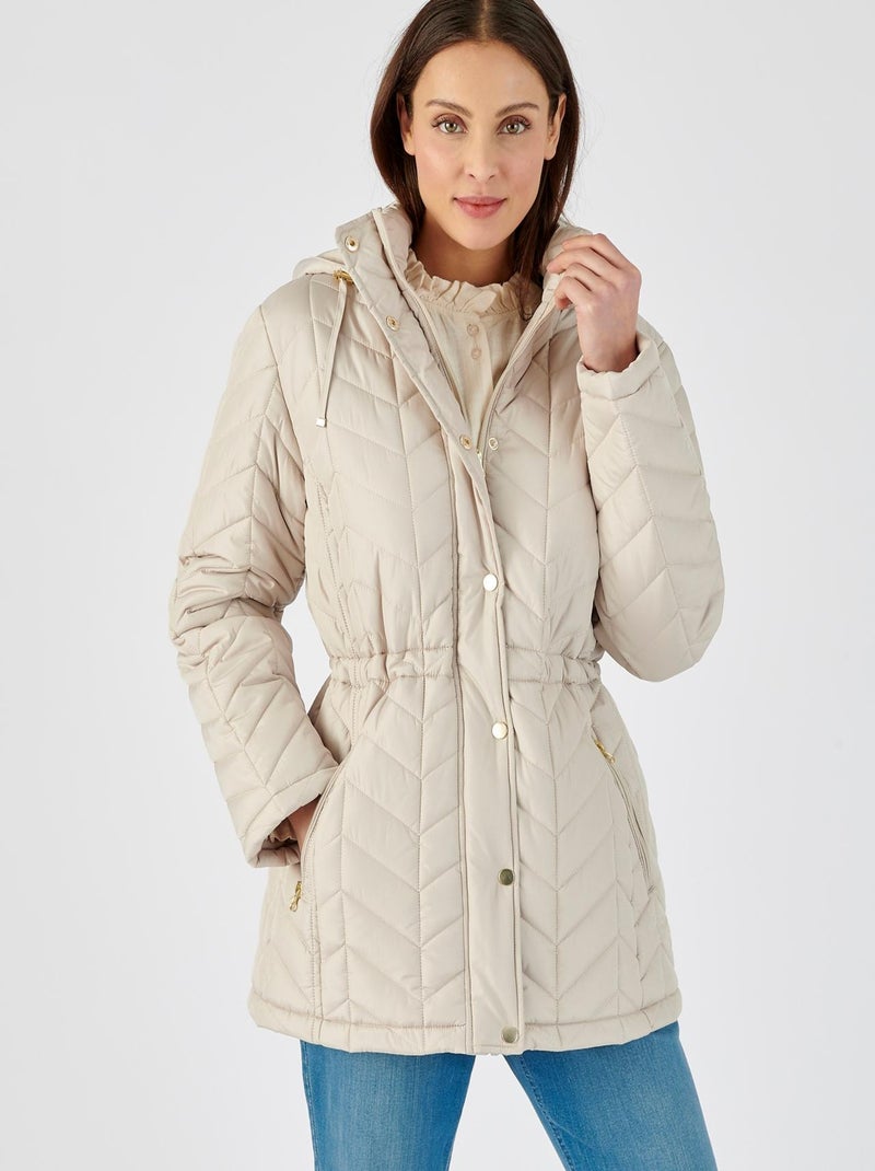 Parka matelassée zippée - Damart Beige clair - Kiabi