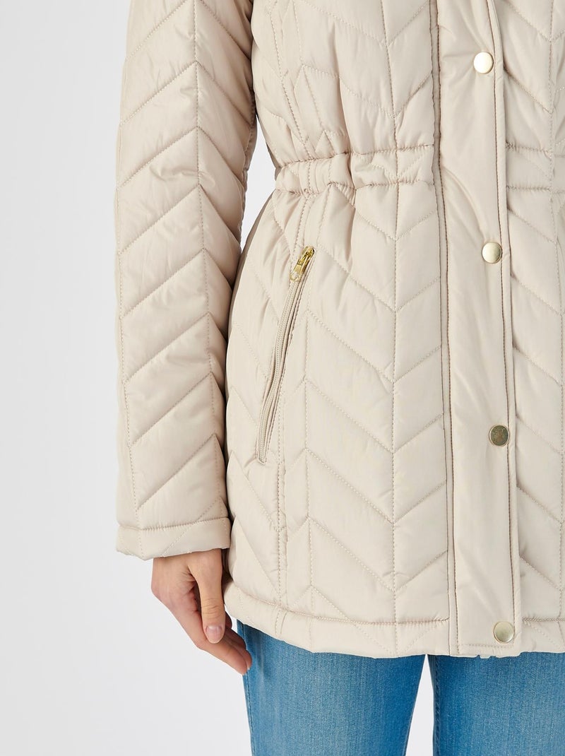 Parka matelassée zippée - Damart Beige clair - Kiabi