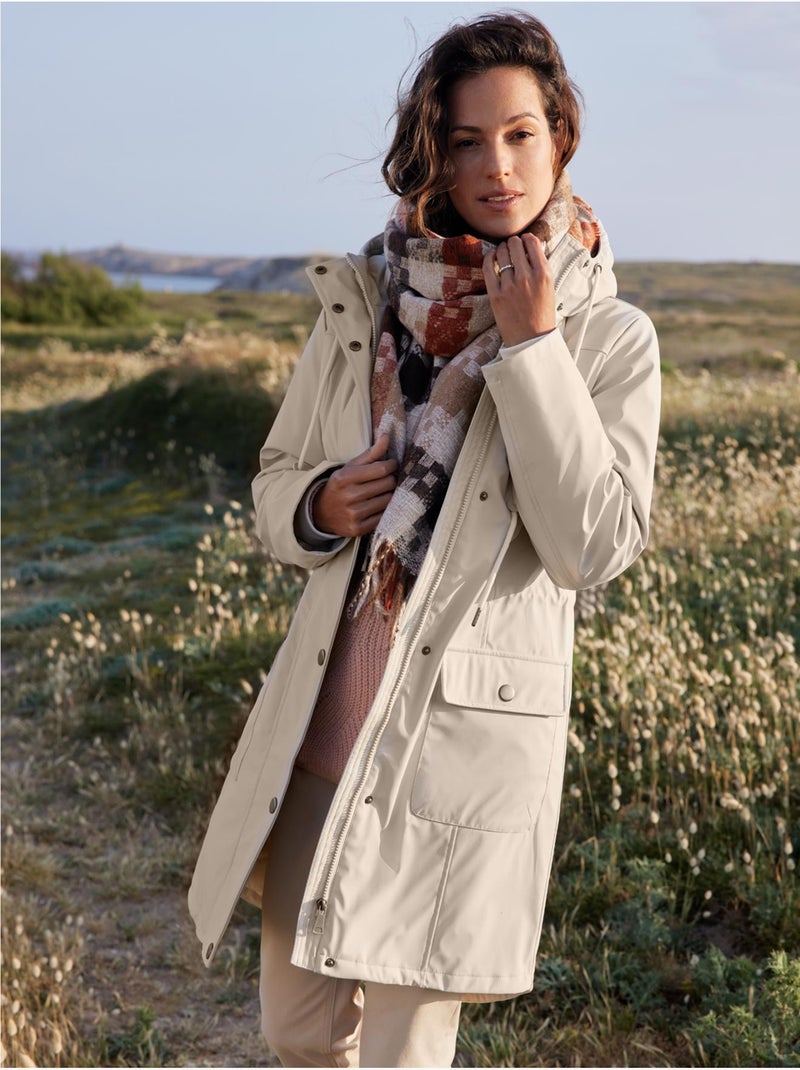 Parka mi-longue à capuche zippée - daxon Beige - Kiabi