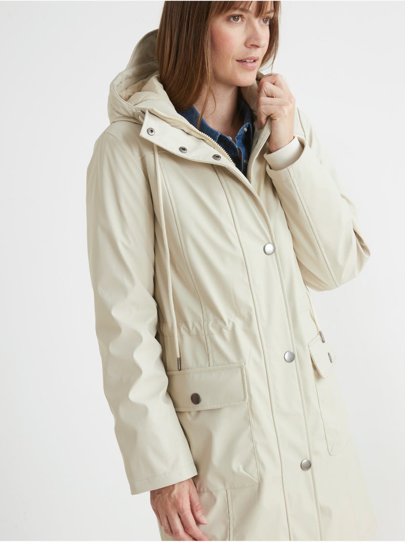 Parka mi-longue à capuche zippée - daxon Beige - Kiabi