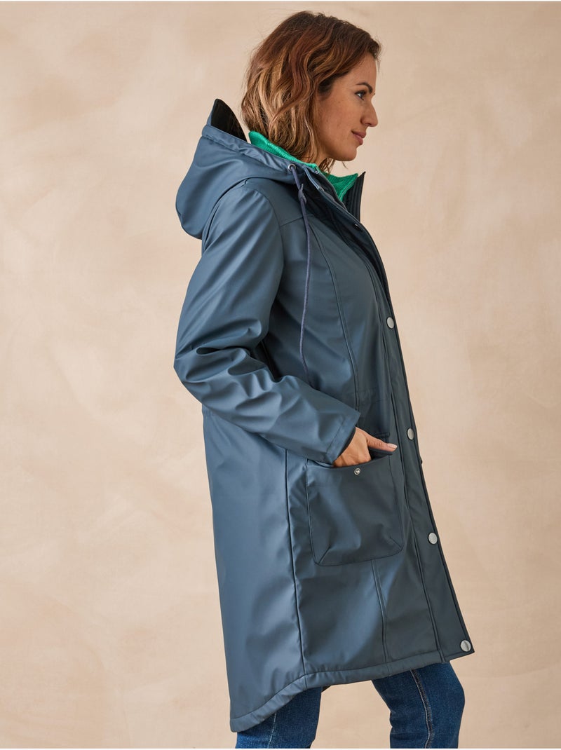 Parka mi-longue à capuche zippée - daxon Bleu marine - Kiabi
