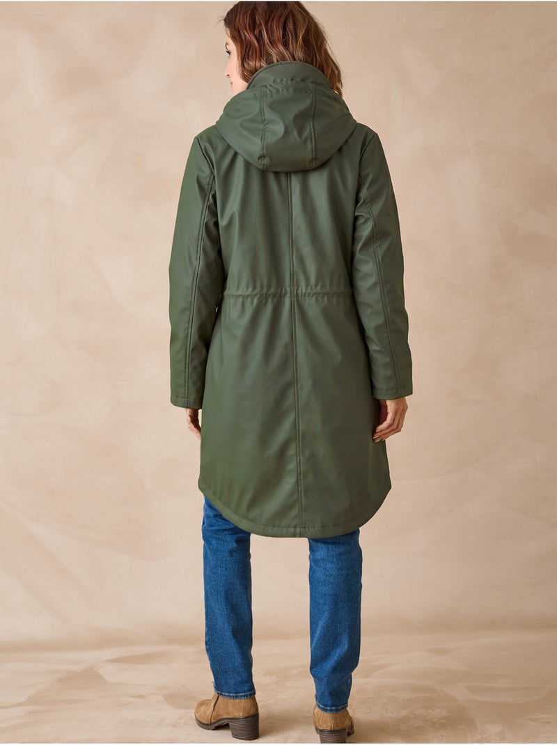 Parka mi-longue à capuche zippée - daxon Kaki - Kiabi