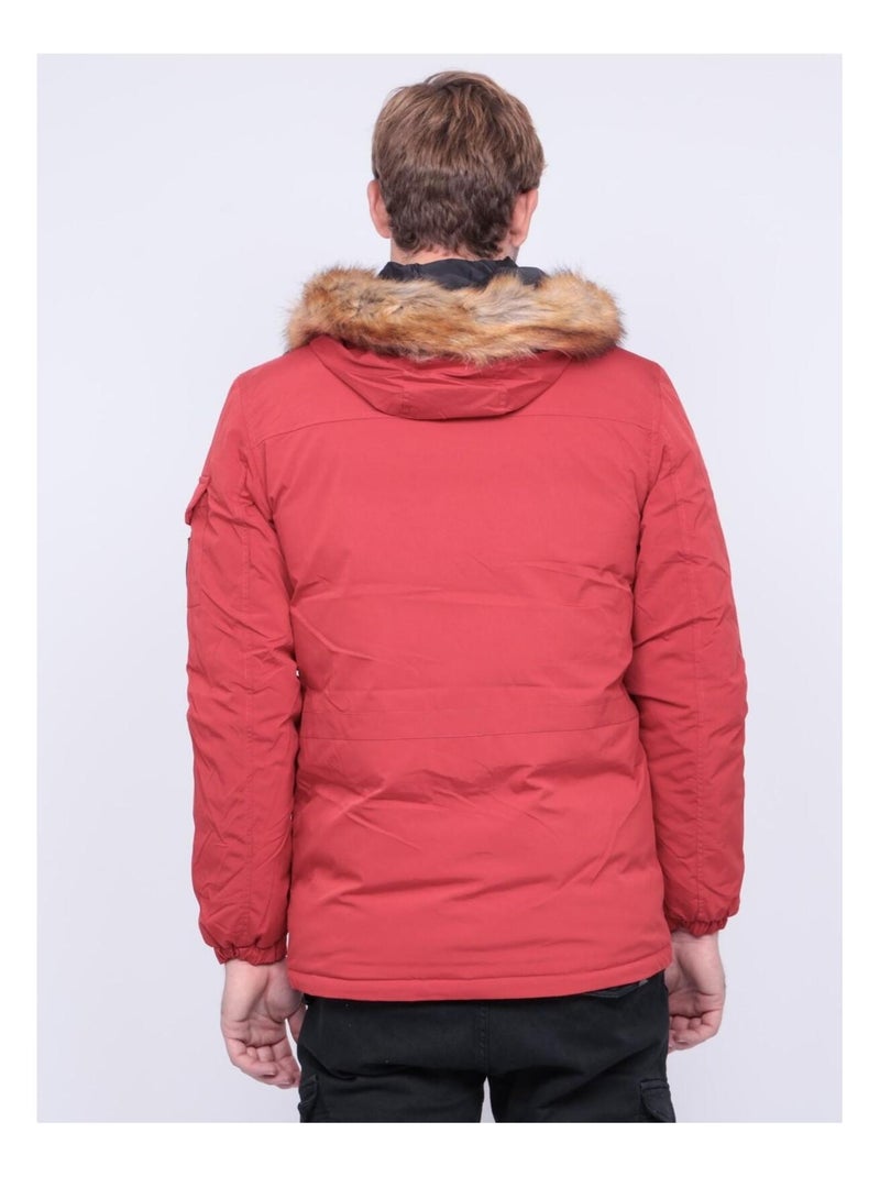 Parka mi-longue capuche ZEVKOT Rouge - Kiabi