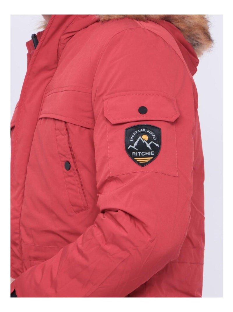Parka mi-longue capuche ZEVKOT Rouge - Kiabi