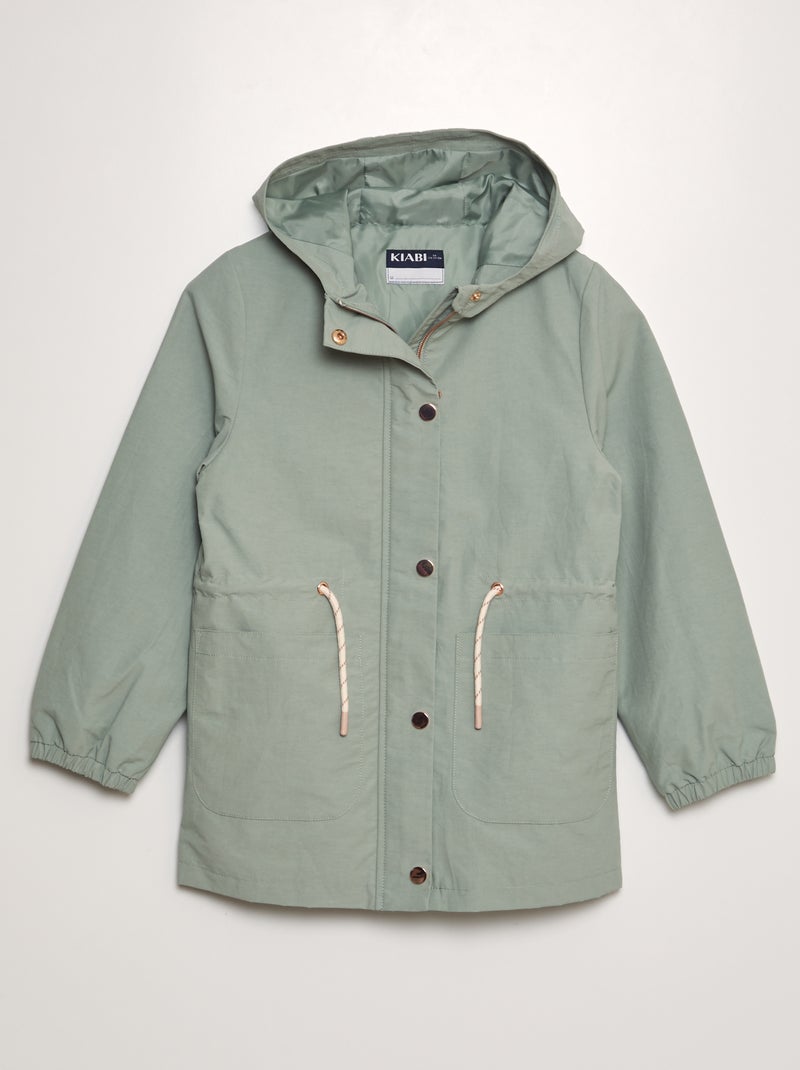 Parka mi-longue imperméable Vert - Kiabi