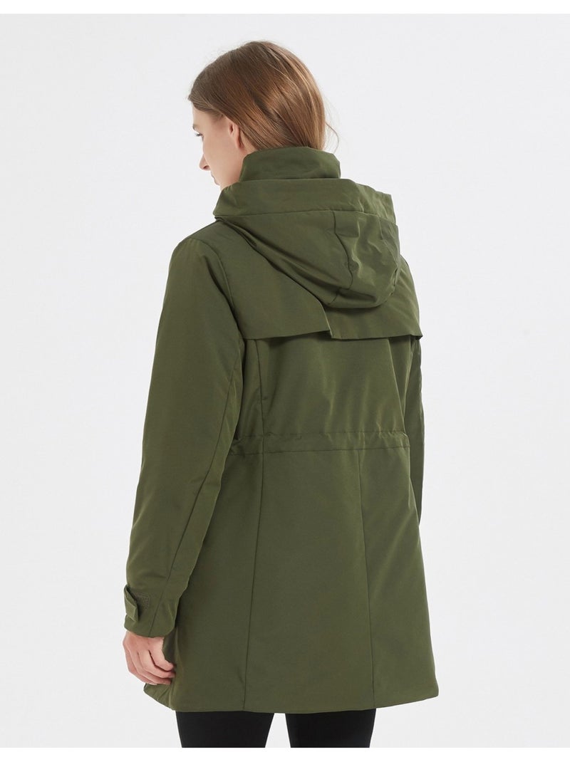 Parka Mi Longue Kebello Vert - Kiabi
