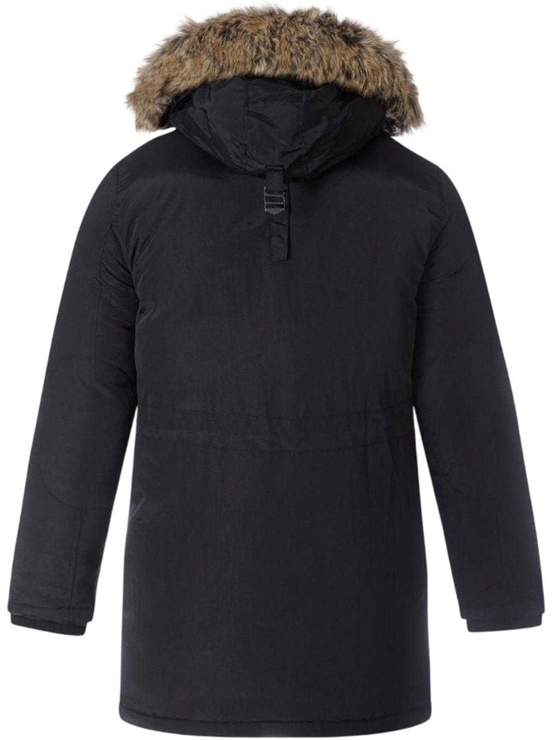 Parka motif/style bord duveteux - minoti Noir - Kiabi