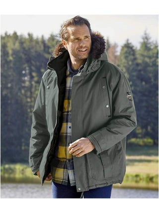 Parka Multipoche à Capuche Fausse Fourrure Amovible  - Atlas For Men