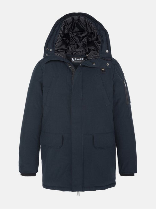 Parka Nelson marine unie coupe régular avec un col à capuche - Kiabi