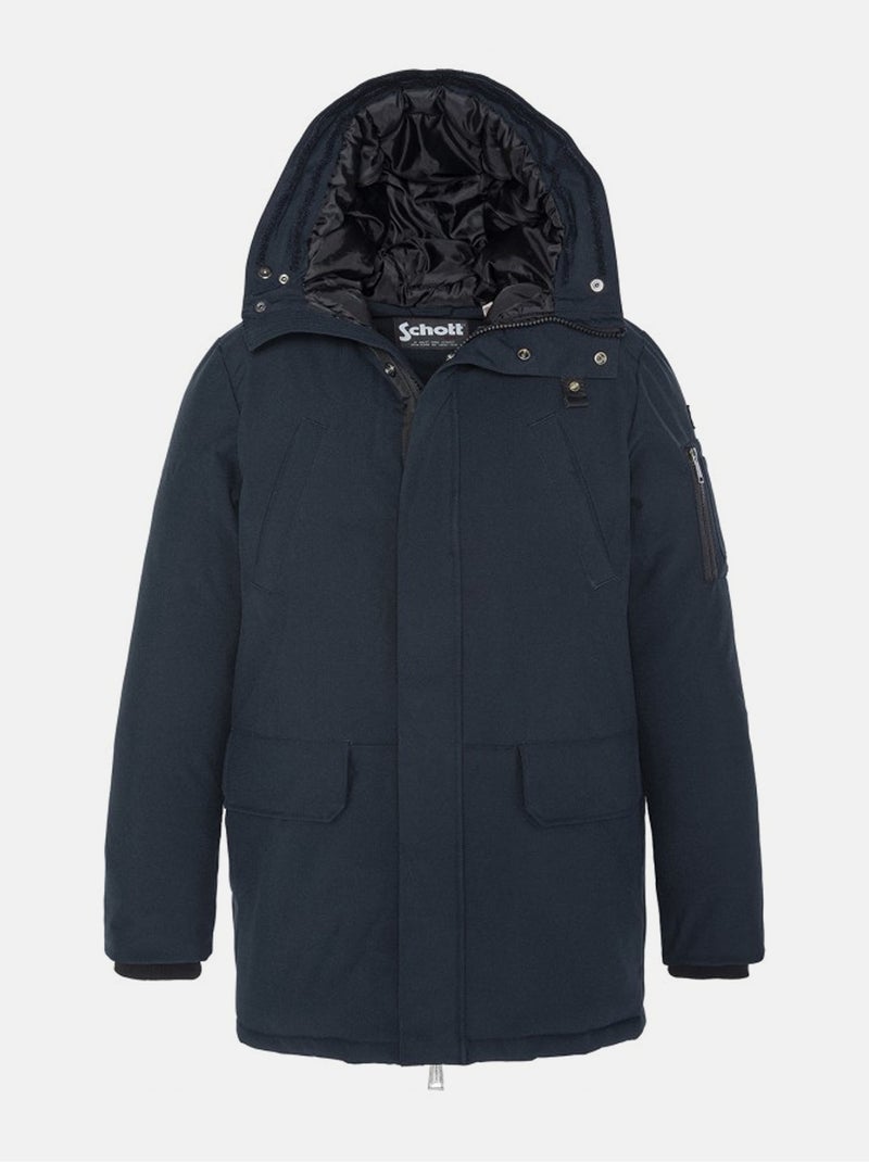 Parka Nelson marine unie coupe régular avec un col à capuche Bleu - Kiabi
