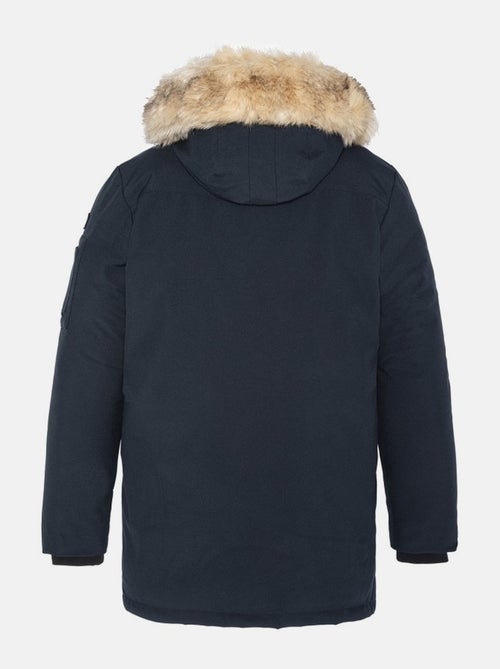 Parka Nelson marine unie coupe régular avec un col à capuche - Kiabi