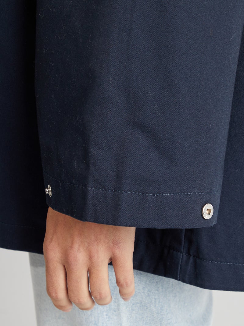 Parka oversize à capuche déperlante Marine - Kiabi