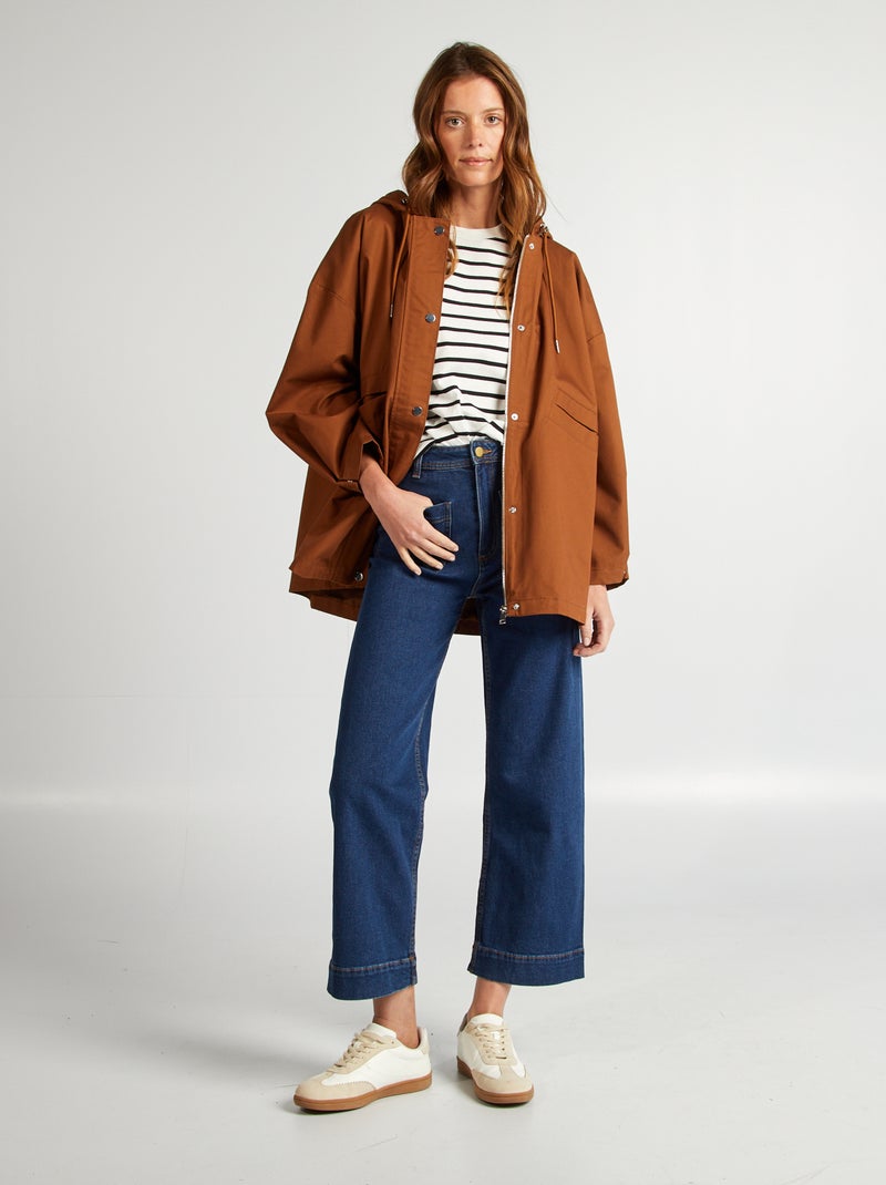 Parka oversize à capuche déperlante MARRON - Kiabi