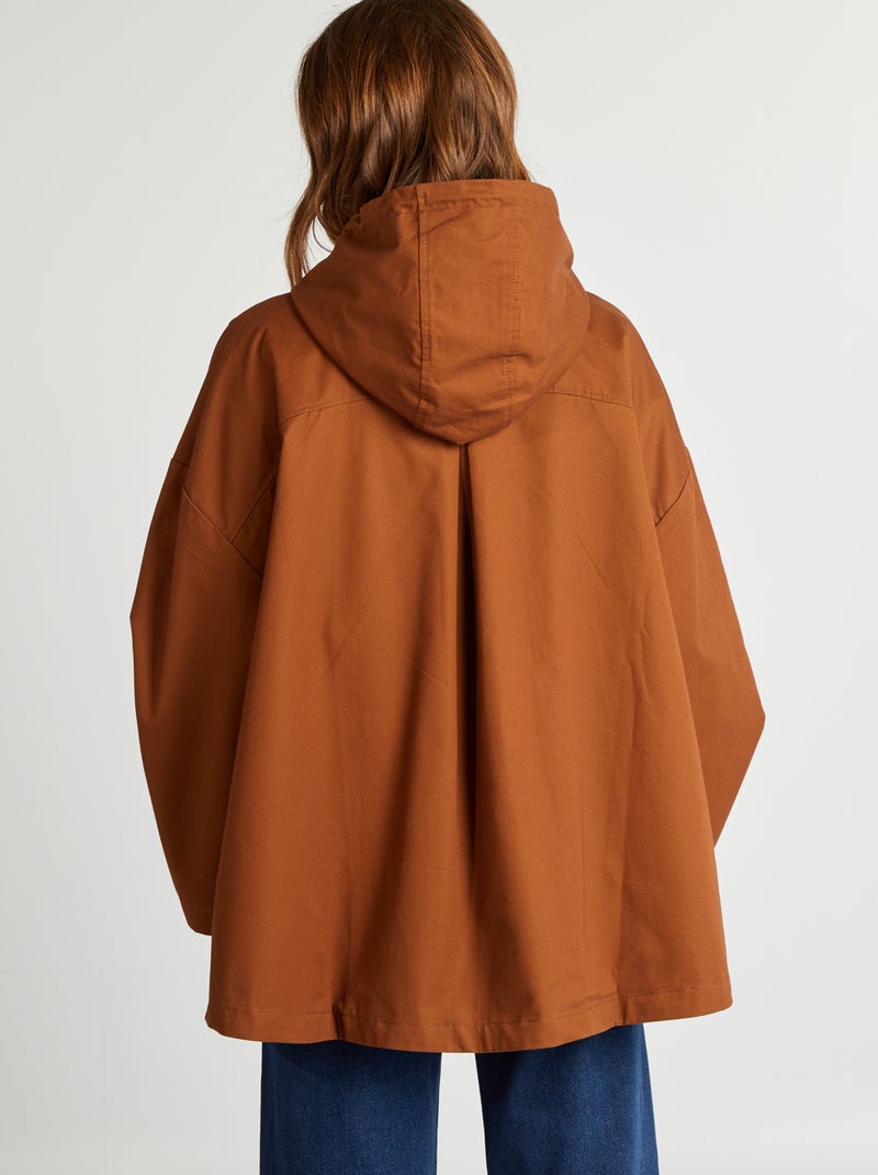 Parka oversize à capuche déperlante MARRON - Kiabi