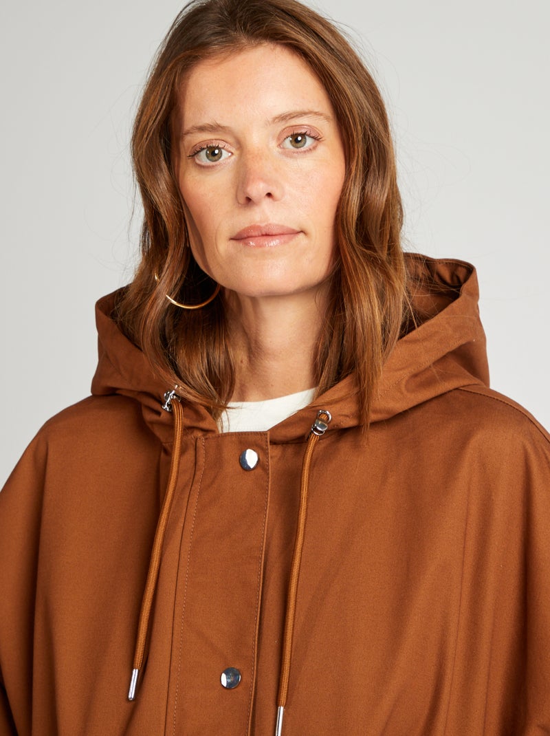 Parka oversize à capuche déperlante MARRON - Kiabi